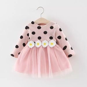 ‼️CLEARANCE SALE‼️ Pink Daisy Polka Dot Tutu Dress